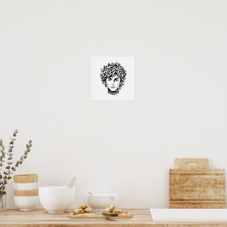 Affiche de style vectoriel représentant un visage 