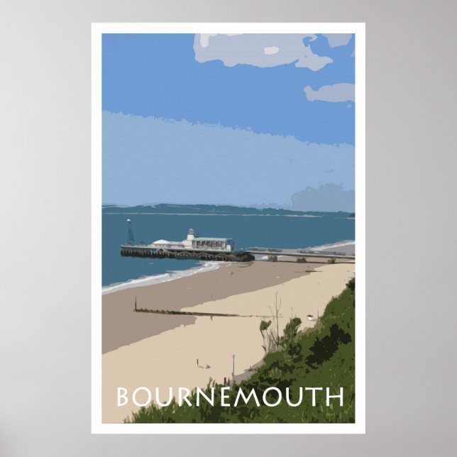 Affiche de style Vintage BOURNEMOUTH (Devant)