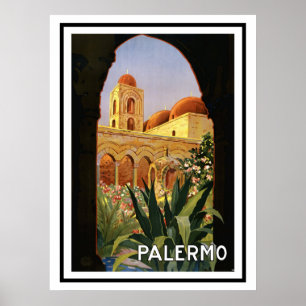 AFFICHE DE STYLE VINTAGE PALERME ITALIE
