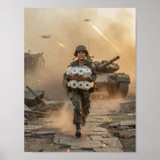 Affiche de survie dans la zone de guerre avec un h