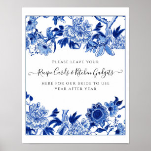 Affiche de table de mariage bleu blanc 10x12