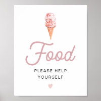 Affiche de table de nourriture CLARA Retro Rose Gl