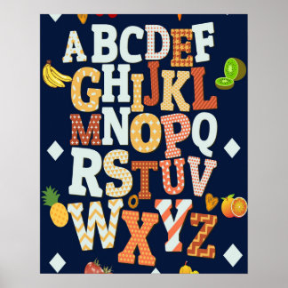 Affiche de tableau alphabet ABC pour la maison et