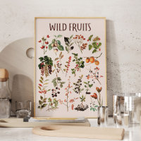 Affiche de tableau de fruits sauvages vintage