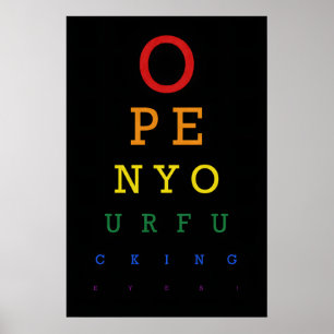Affiche de tableau de test oculaire PRIDE Drôle Sl