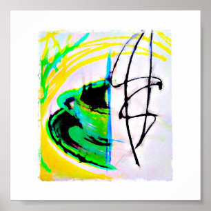 Affiche de tache floue de café de matin