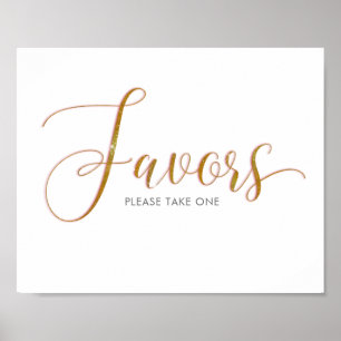Affiche de texte de script à paillettes dorées Fav