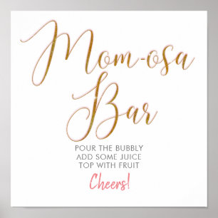 Affiche de texte en écriture script Mom-osa Bar Go