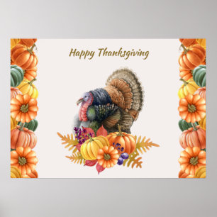 Affiche de Thanksgiving des Citrouilles turcs