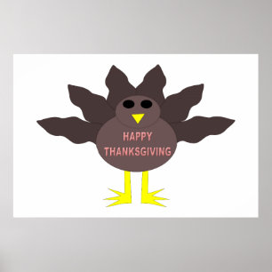 Affiche de Thanksgiving Plucky Turkey