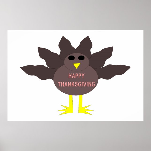 Affiche de Thanksgiving Plucky Turkey (Devant)