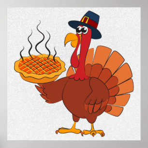 Affiche de Thanksgiving Turkey & Pie
