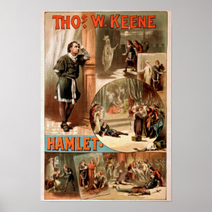 Affiche de théâtre de William Shakespeare "Hamlet"