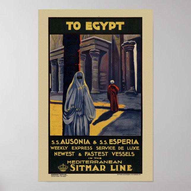 Affiche de To Egypt Vintage Travel 1928 (Devant)