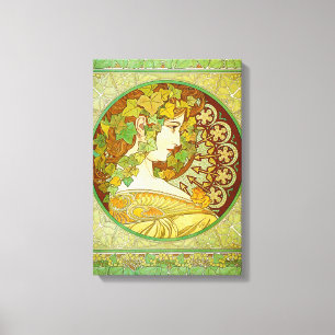 Affiche de toile de laurier d'Alphonse Mucha