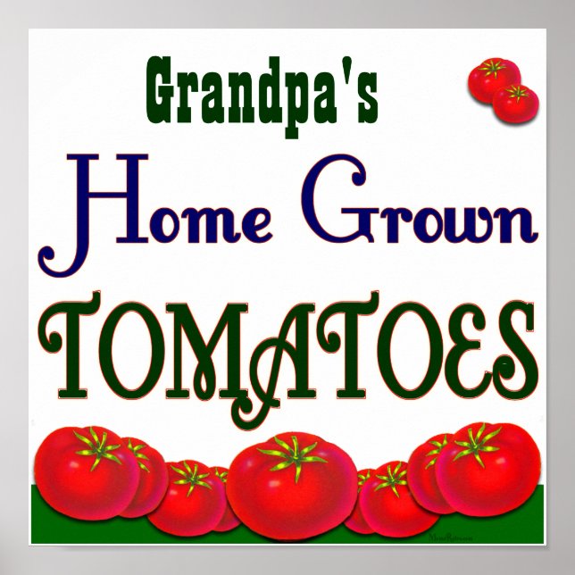 Affiche de tomates cultivées à la maison (Devant)