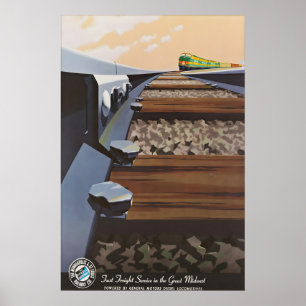Affiche de train vintage de la Minneapolis St Loui