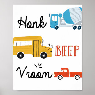 Affiche de transport Klaxon, Bip, Vroom