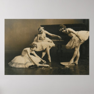 affiche de trio de ballerine