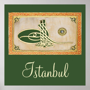 Affiche de tughra de sultan de tabouret