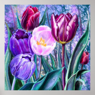 Affiche de Tulipes Colorées