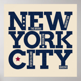 Affiche de typographie de New York City