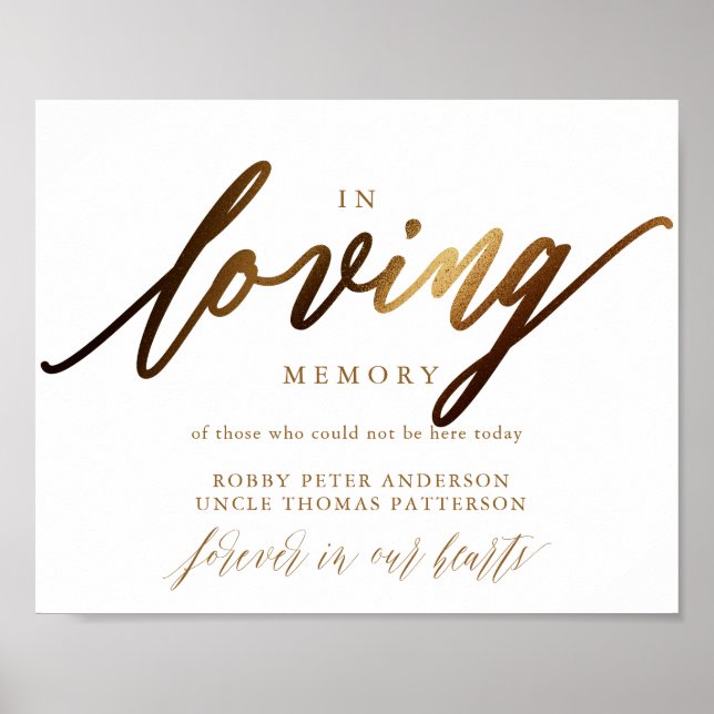 Affiche de typographie de script élégant en or (Devant)