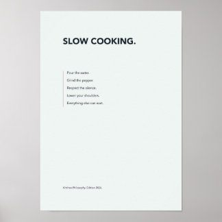 Affiche de typographie Slow Cooking