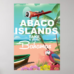Affiche de vacances de plage d'îles d'Abaco