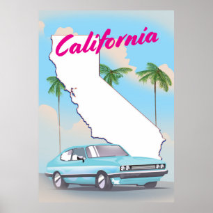 Affiche de vacances de style vintage californien
