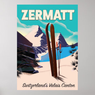 Affiche de vacances de Zermatt Ski