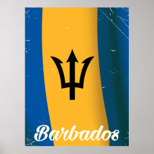 Affiche de vacances du drapeau national de la Barb