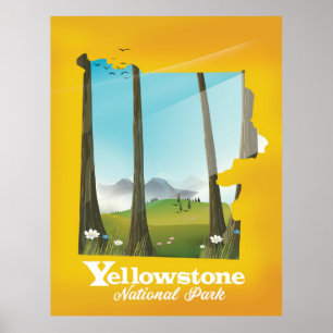 Affiche de vacances du parc national Yellowstone.