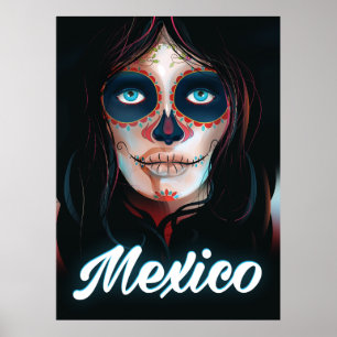 Affiche de vacances Jour des Morts au Mexique