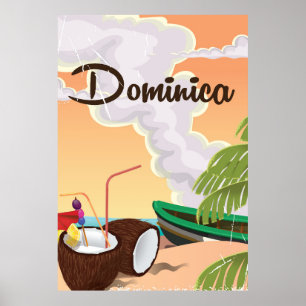 Affiche de vacances vintage de la Dominique
