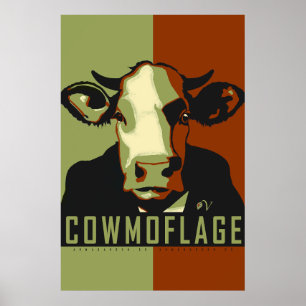 Affiche de vache pop art Camo Cowmoflage