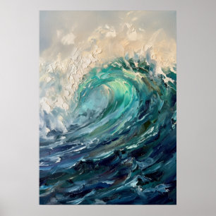 Affiche de vague d'océan turquoise