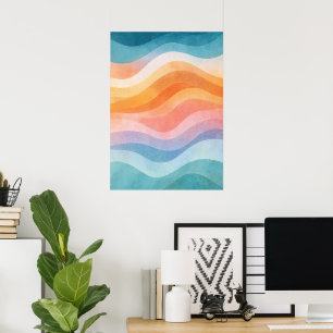 Affiche de vague minimaliste moderne • Abstrait ne