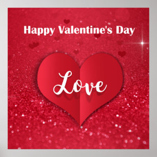 Affiche de Valentine's Day Red Paper