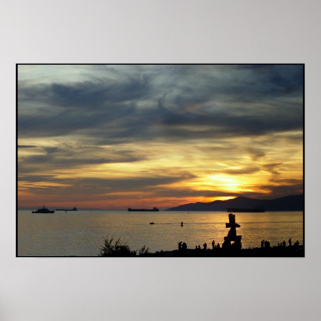 Affiche de Vancouver BC Sunset Seascape Print (Devant)