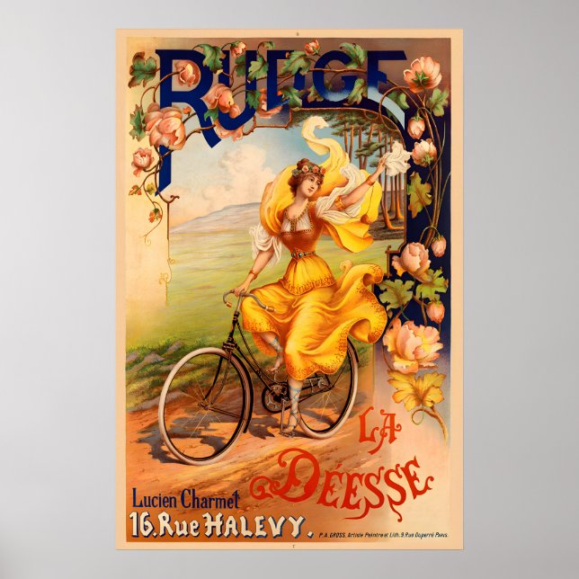 Affiche de vélo vintage Rudge Deesse (Devant)