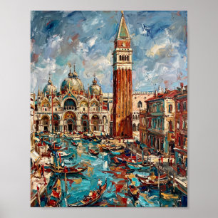 Affiche de Venise Peinture à l'huile abstraite de