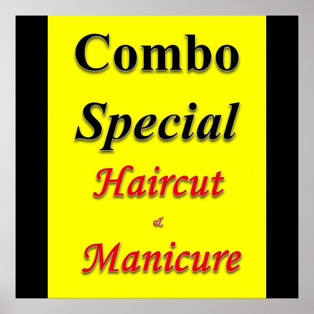 Affiche de vente Combo Manucure et coupe de cheveu (Devant)