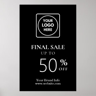 Affiche de vente finale noire   Rabais en magasin 