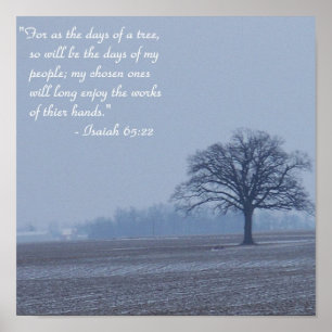 Affiche de vers de bible de 65:22 d'Isaïe