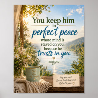 Affiche de verset biblique inspirant Esaïe 26:3 ES