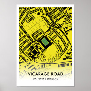 Affiche de Vicarage Road – Domicile du Watford FC,