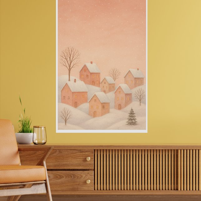 Affiche de village d'hiver cosy  (Salon 2)