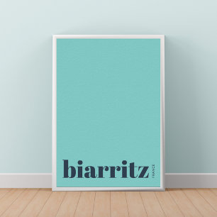 Affiche de ville moderne Biarritz France