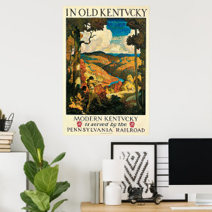 Affiche de Vintage voyage, au vieux Kentucky, OR
